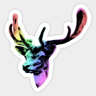 Deer Neon DJ Cool and Funny Sticker